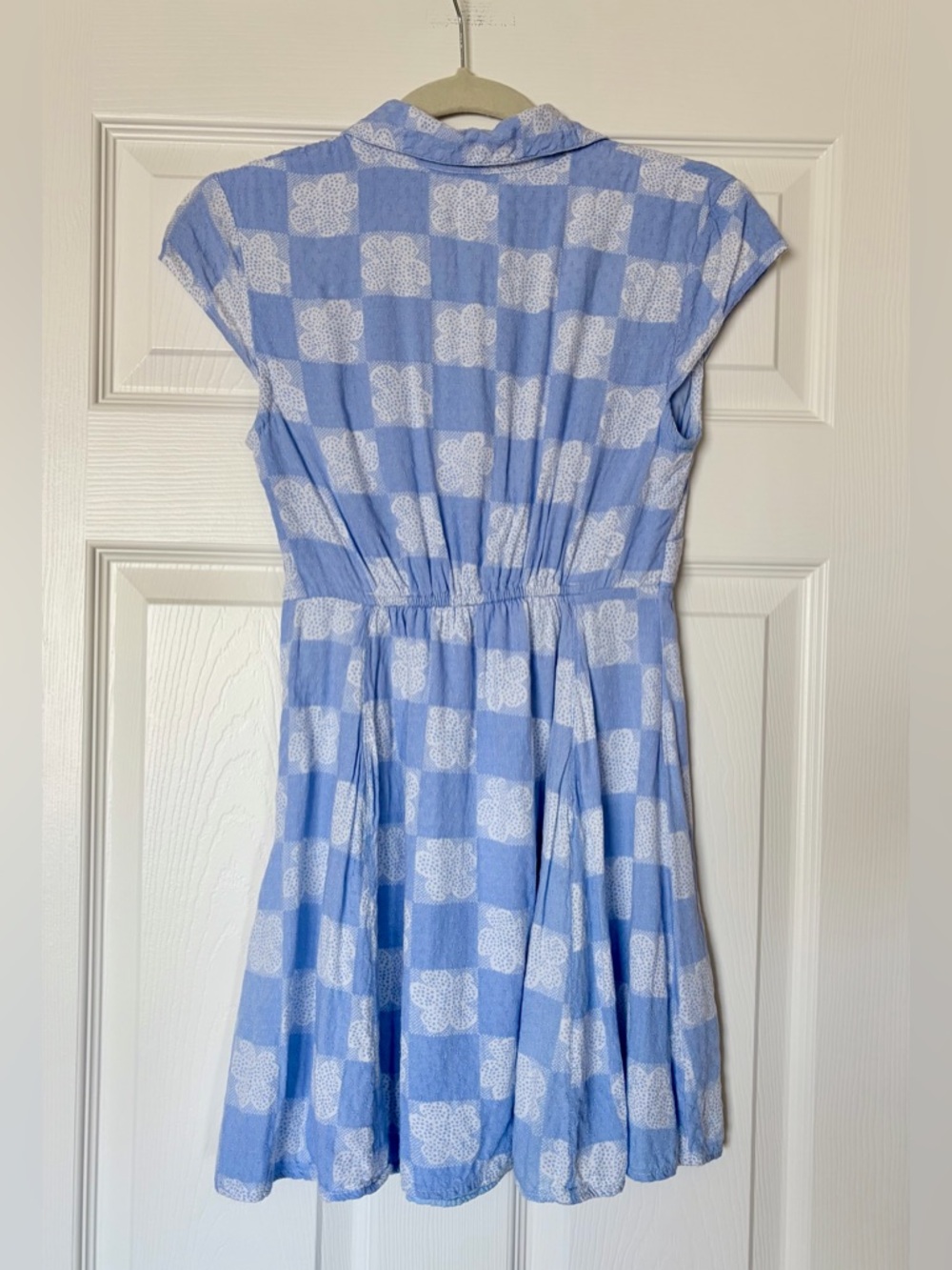 Urban Outfitters Collared Blue Checkered Mini Dress — Size Small - Picture 4 of 10